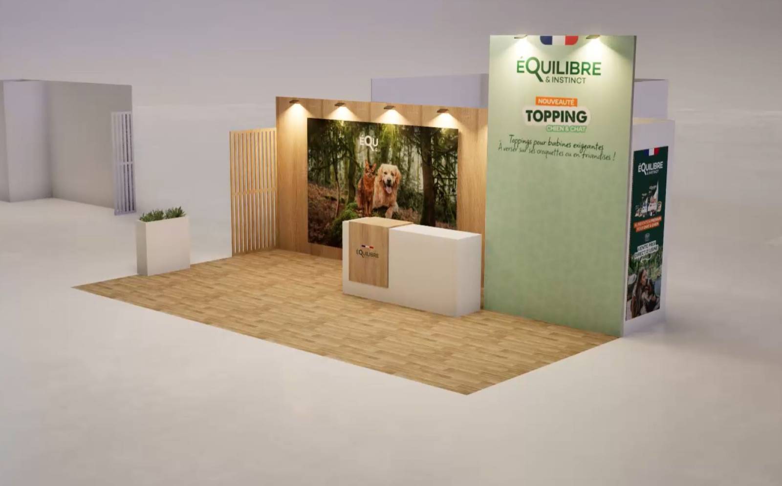Rendu 3D stand, Équilibre & Instinct